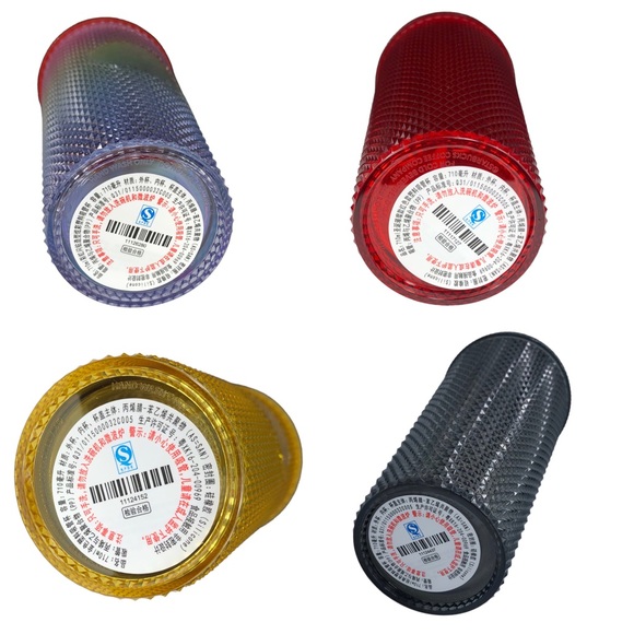 Starbucks China 2020 Studded Tumbler Set Black/Gold Glitter, Red, Gold, Rainbow - Picture 15 of 16